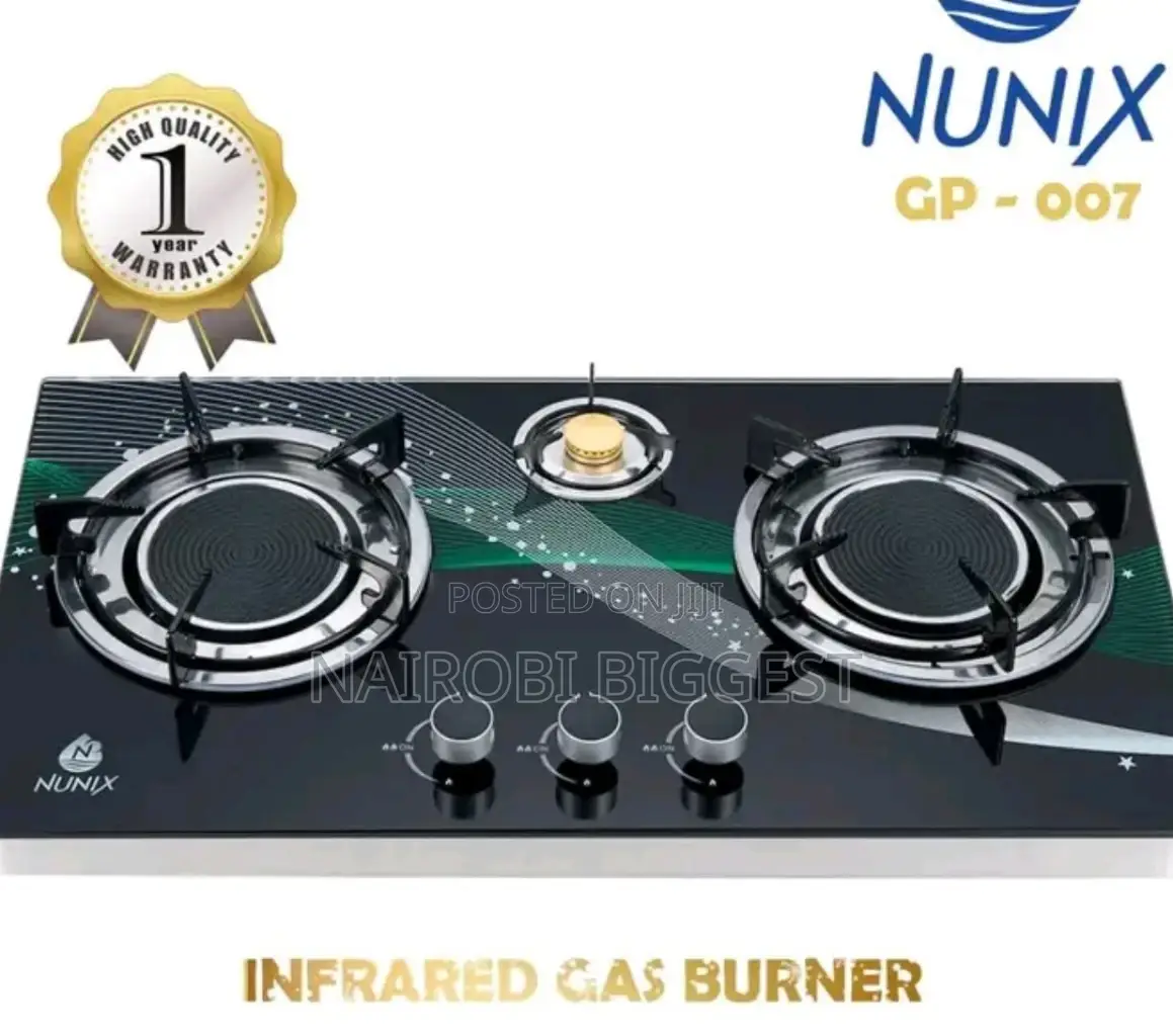 Durable Infrared Nunix 3 Burner Glass Top