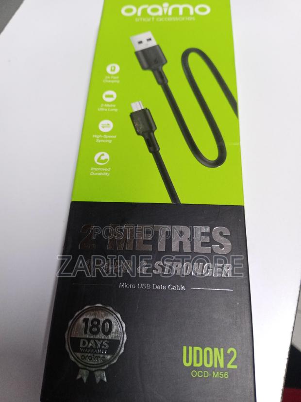 Oraimo 2 Metres OCD-M56 Micro USB Charging Cable - thumbnail 2