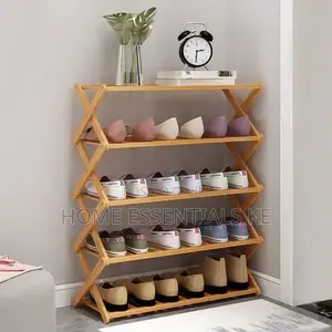 *5tier Foldable Bamboo Shoe Rack* Very Strong and Stable
