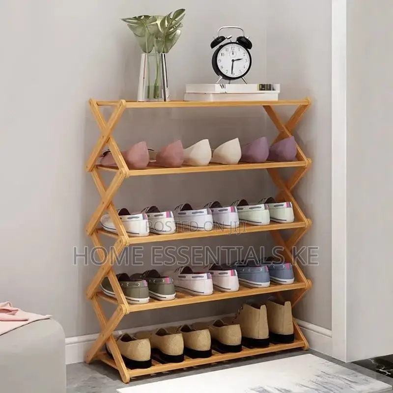 *5tier Foldable Bamboo Shoe Rack* Very Strong and Stable