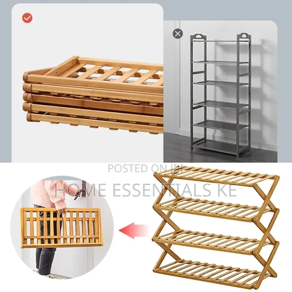 *5tier Foldable Bamboo Shoe Rack* Very Strong and Stable