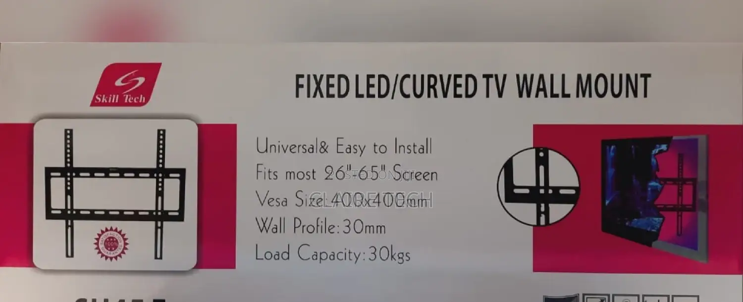 SH45F Skilltech Fixed LED/Curved Tv Wall Mount 26"-65"