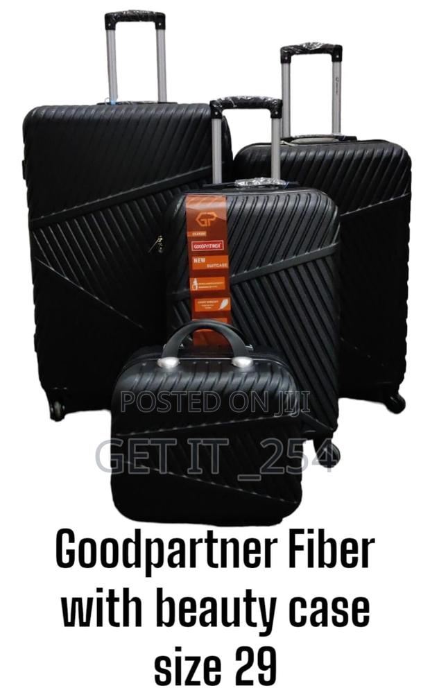 *4 In1 Luxurious Fibre Suitcase*Double Zipper Closure