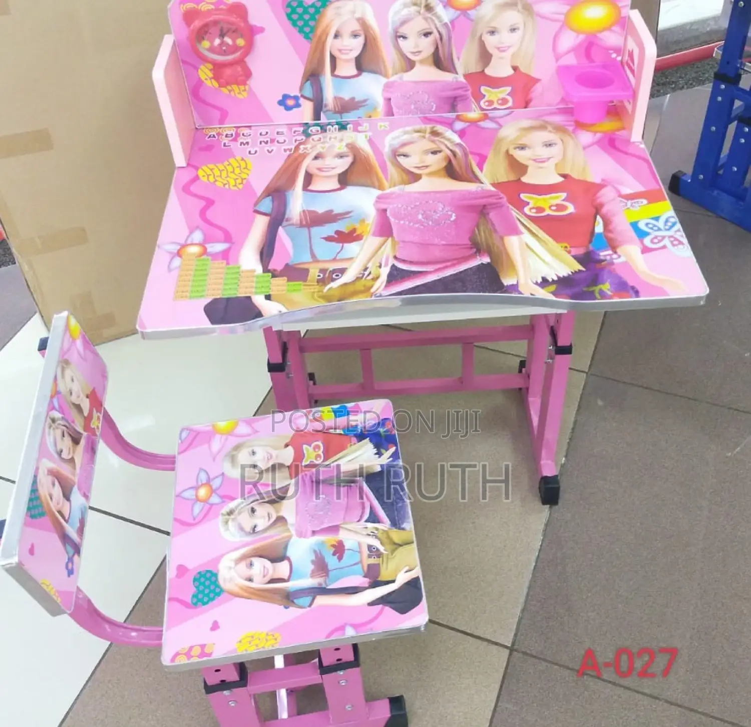 Adjustable Pink Studying Table
