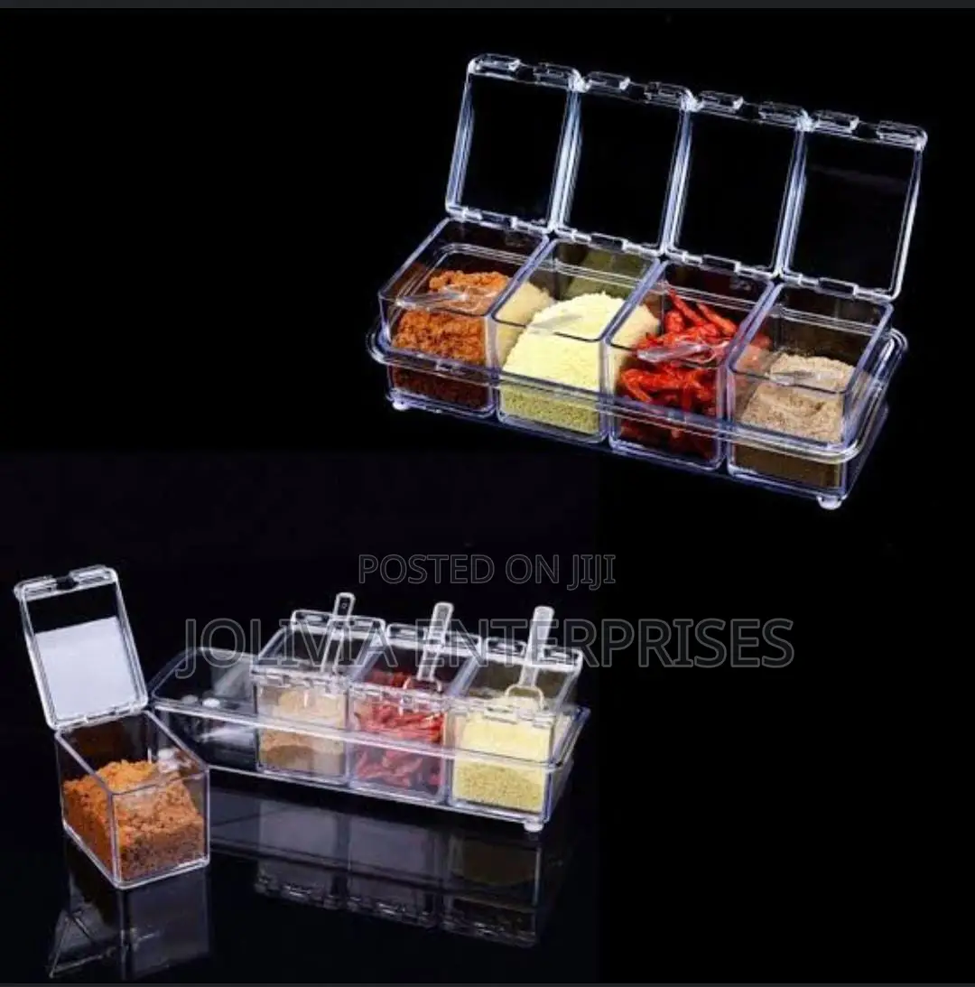 *Crystal Seasoning Box*. 4in 1 With Spoons