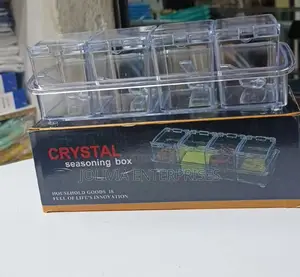 *Crystal Seasoning Box*. 4in 1 With Spoons