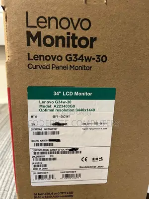 Lenovo G34w-30 34" Ultrawide WQHD Curved Gaming