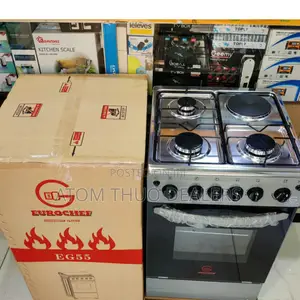 Silver Euroken 50*55 3+1 Standing Cooker With Electric Oven