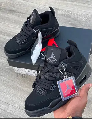 Air Jordan 4 Sneakers Unisex Black In Color