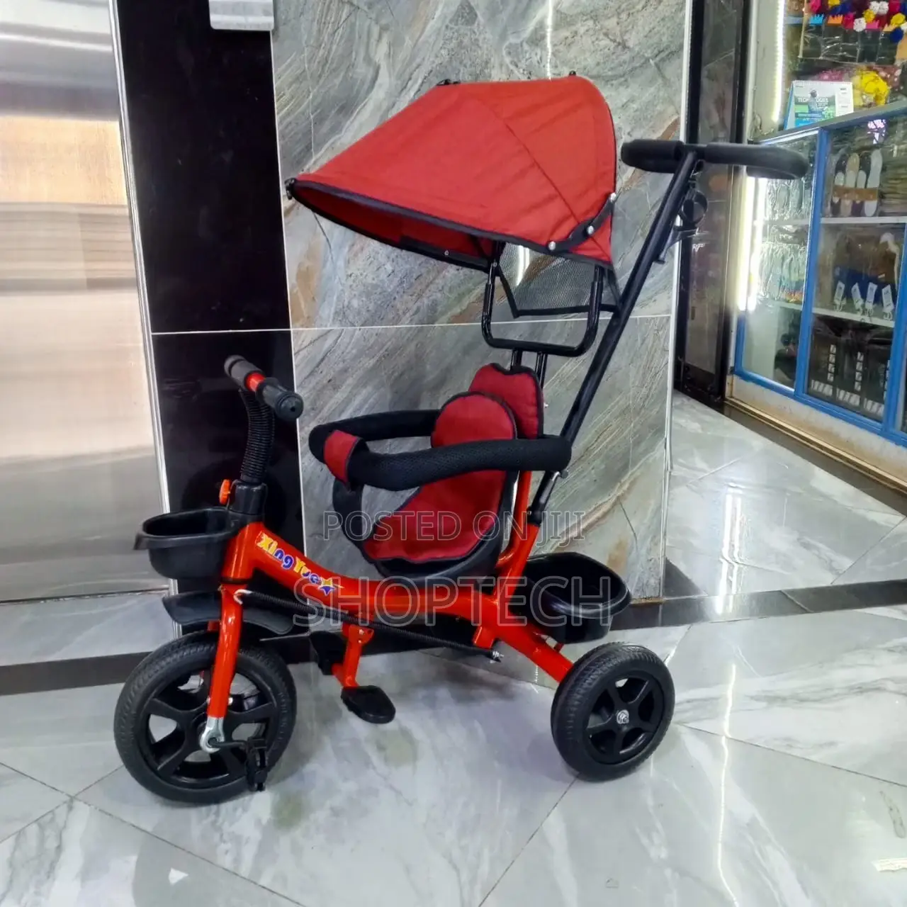 Tricycle With Canopy
Pushable Handle