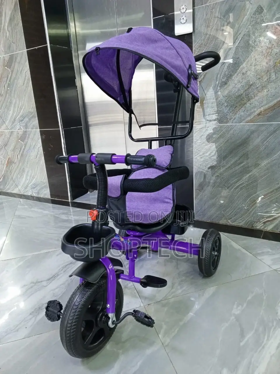 Tricycle With Canopy
Pushable Handle