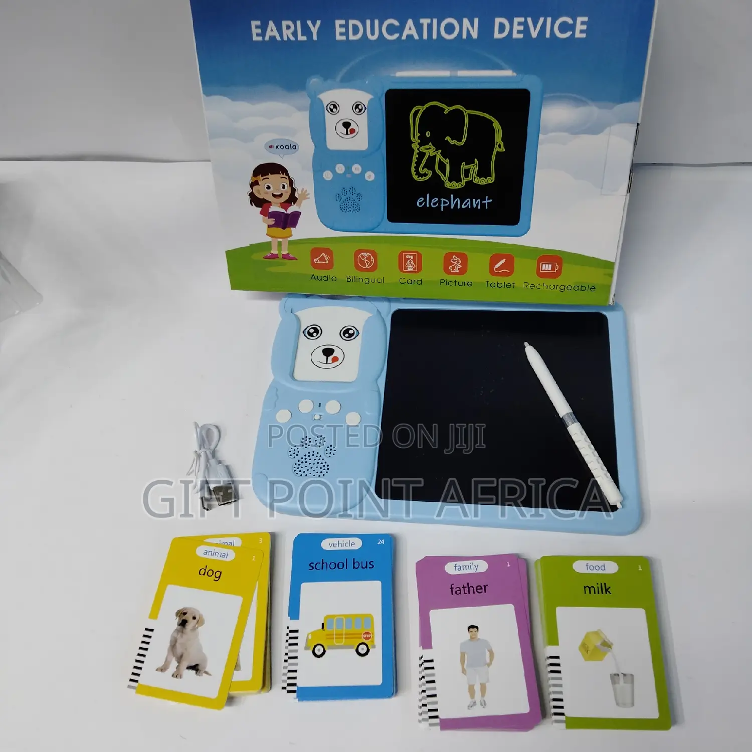 Educational 2 in 1 Flash Card Reader With LCD Writing Pad