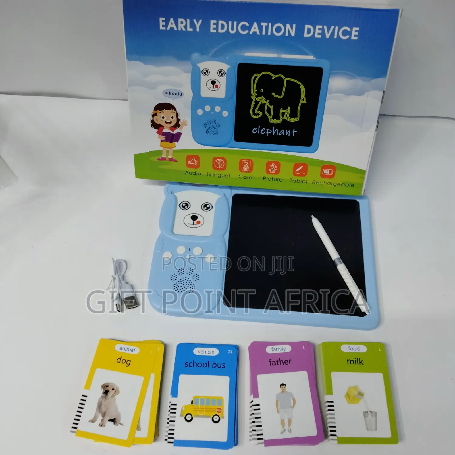 Educational 2 in 1 Flash Card Reader With LCD Writing Pad