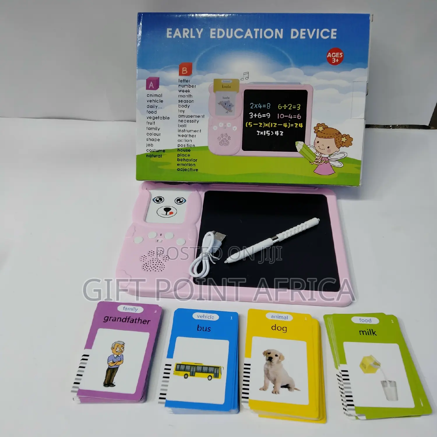 Educational 2 in 1 Flash Card Reader With LCD Writing Pad