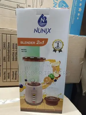 Nunix AK-100 - 2 in 1 Blender With Grinding Machine - 1.8L