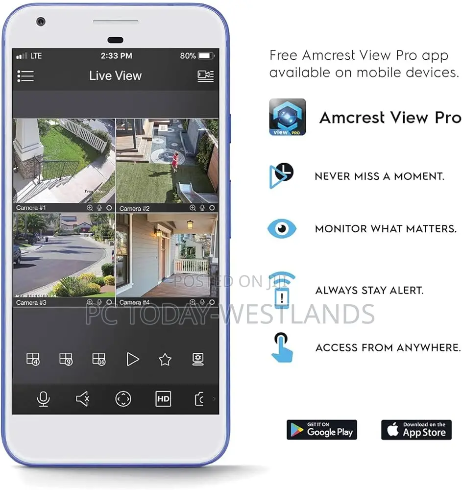 Amcrest Optical Zoom IP Poe Turret Camera, IP67 White IP8
