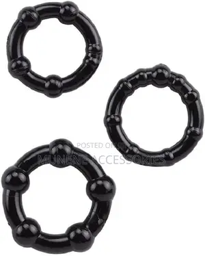 Stay Hard Beaded 3 Male Rubber Delay Ejaculation Toy