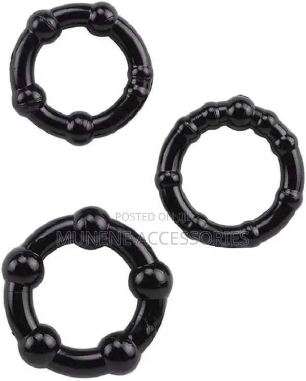 Stay Hard Beaded 3 Male Rubber Delay Ejaculation Toy