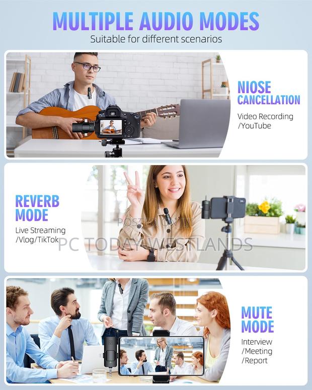 PQRQP 3 in 1 Wireless Lavalier Microphones for iPhone, iPad, - thumbnail 4