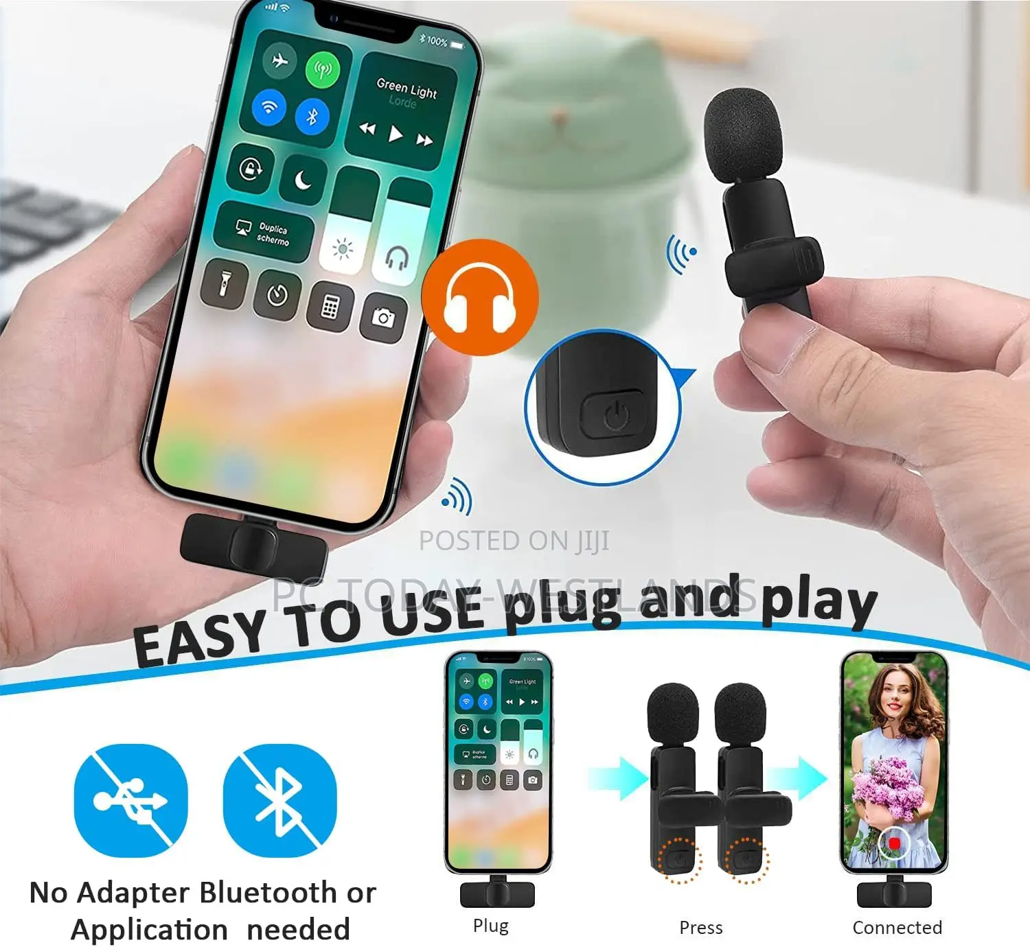 MAYBESTA Professional Wireless Lavalier Lapel Microphone