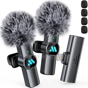 2pcs Lavalier Wireless Microphone for iPhone iPad, Wireless