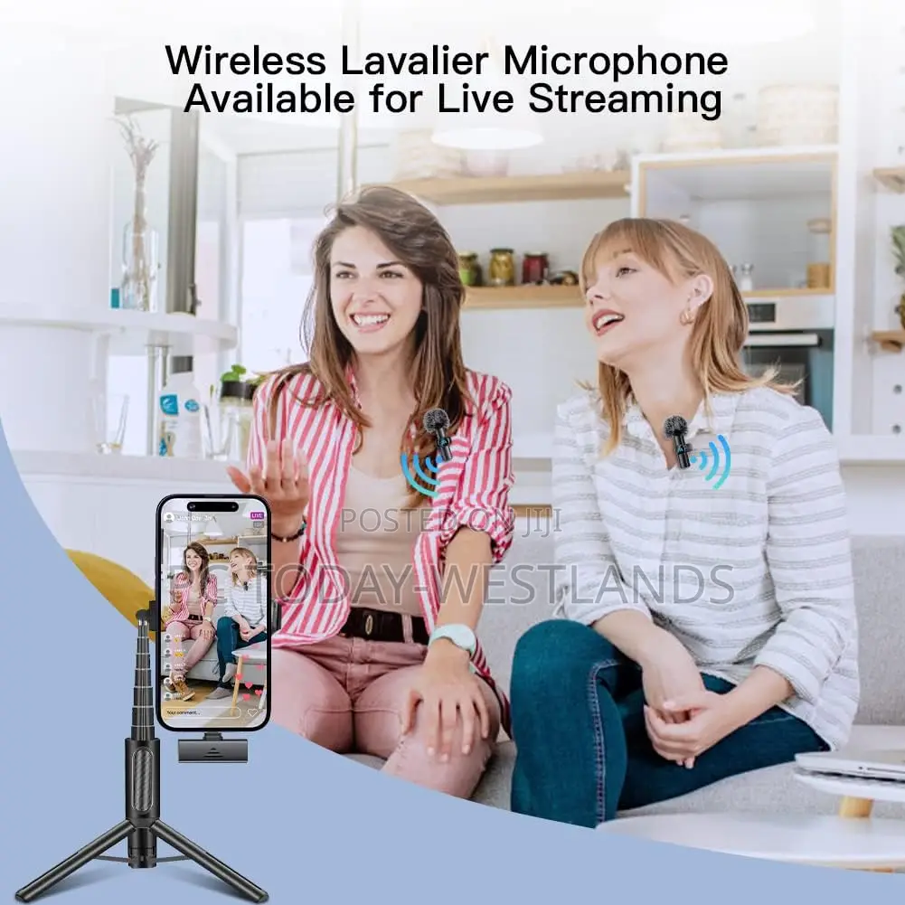 2pcs Lavalier Wireless Microphone for iPhone iPad, Wireless