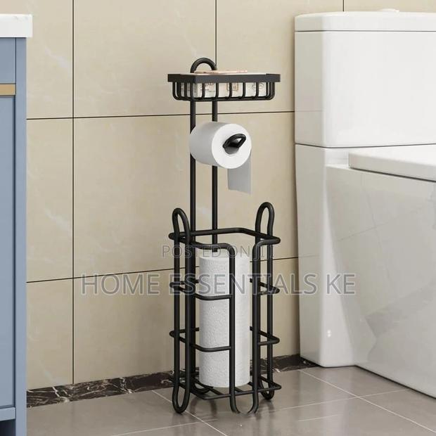 Multiple Toilet Paper Holder Floor Stand Rolling Paper Rack