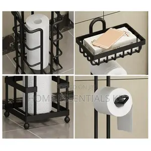Multiple Toilet Paper Holder Floor Stand Rolling Paper Rack
