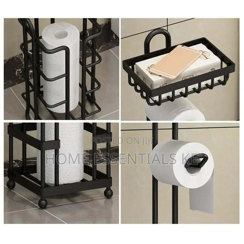 Multiple Toilet Paper Holder Floor Stand Rolling Paper Rack