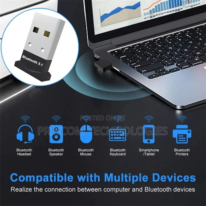 5.0 Bluetooth Dongle FOR Printers, Headsets, Speakers Laptop
