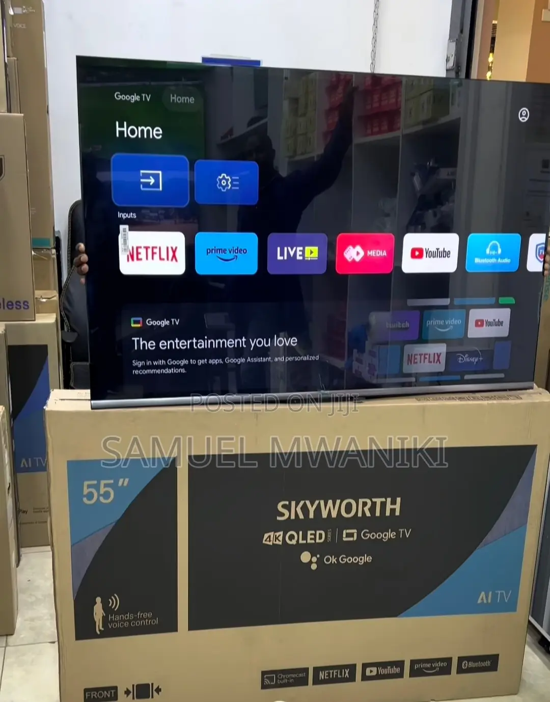 Skyworth 55" Qled Uhd Google Smart Tv Frameless 2024 Model