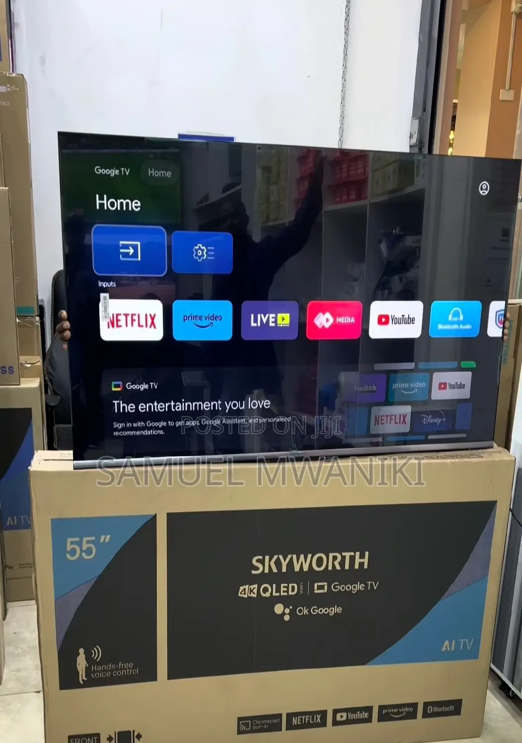 Skyworth 55" Qled Uhd Google Smart Tv Frameless 2024 Model