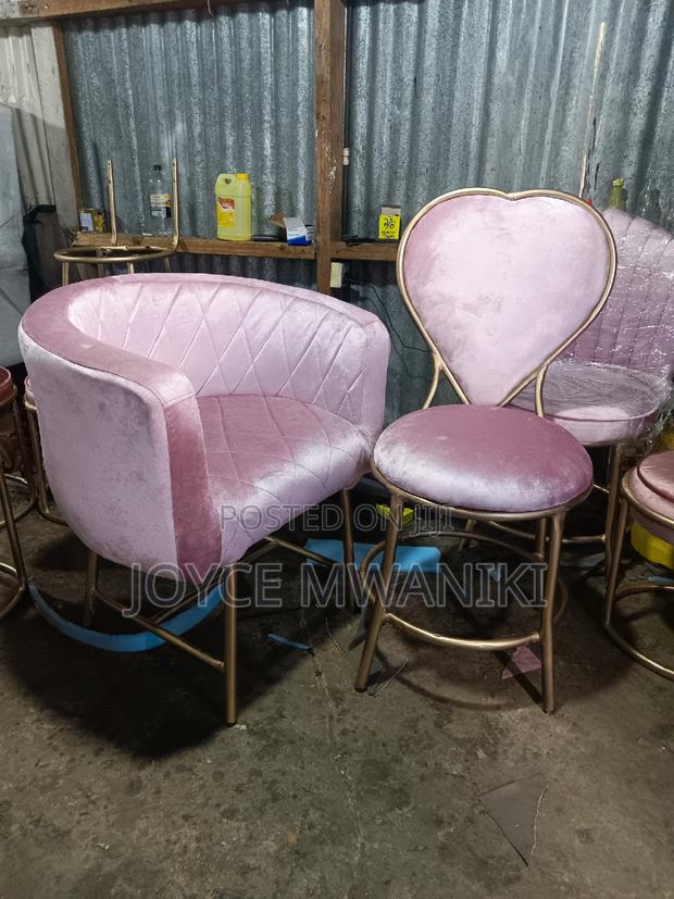 Manicure Seats, Baby Pink and Gold 