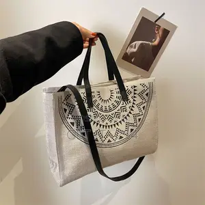 Tribal Canvas Tote Bag / Large Size:35x12x28cm