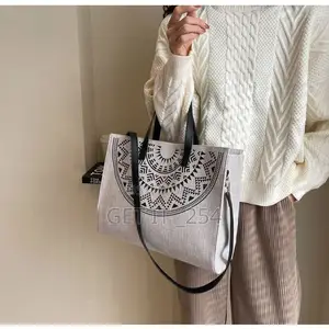 Tribal Canvas Tote Bag / Large Size:35x12x28cm