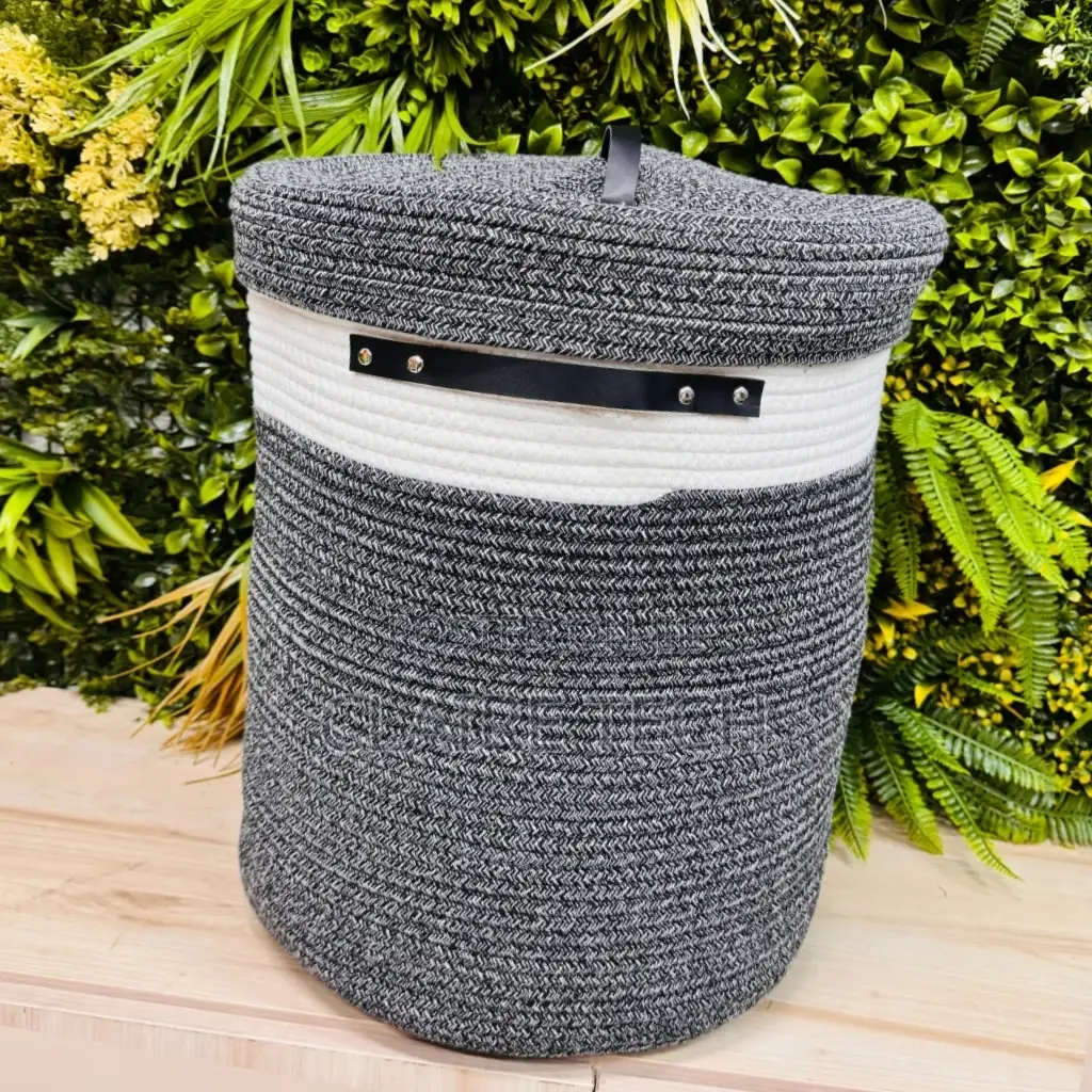 Large Cotton Rope Basket With Lid