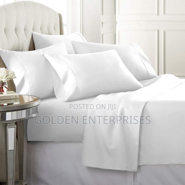 6pcs White Cotton Bedsheet Set, 2bedsheet, 4pillowcases 6*7