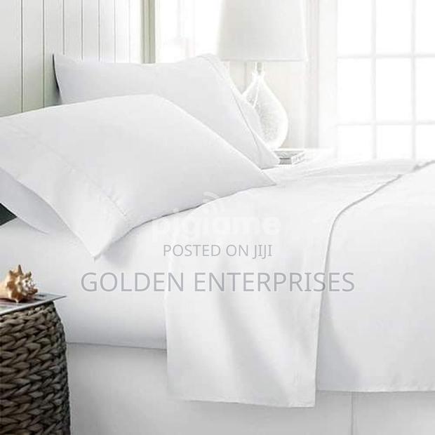 6pcs White Cotton Bedsheet Set, 2bedsheet, 4pillowcases 6*7