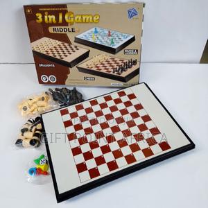 3 In1 Chess, Draught and Snake Ladder Board Games - thumbnail 2