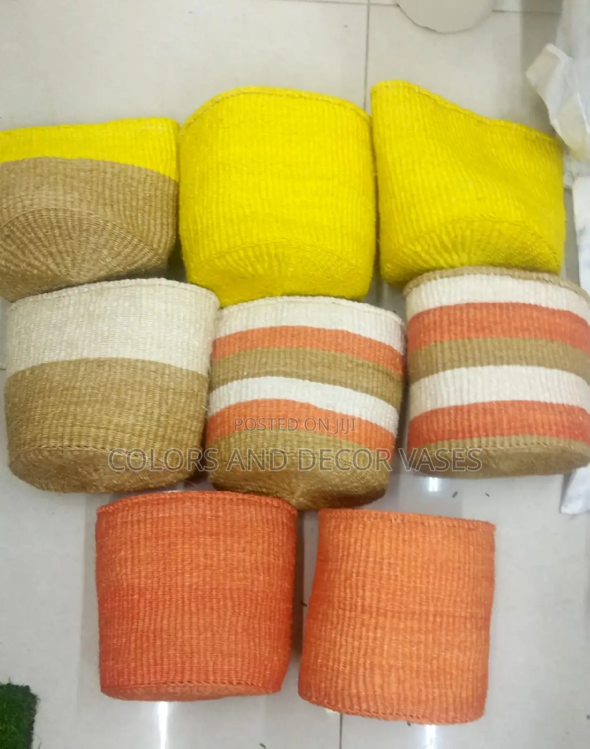 Baskets Size 10 Orange, Yellow, Brown and White