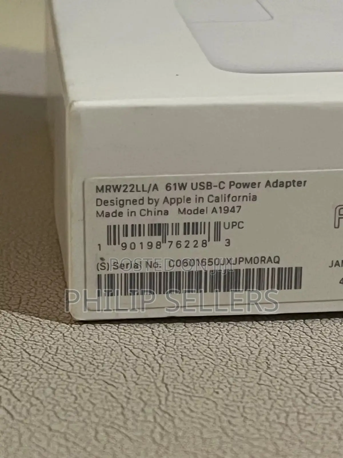 Apple Oem 61W Usb-C Power AC Adapter Mrw22ll/a Genuine for M