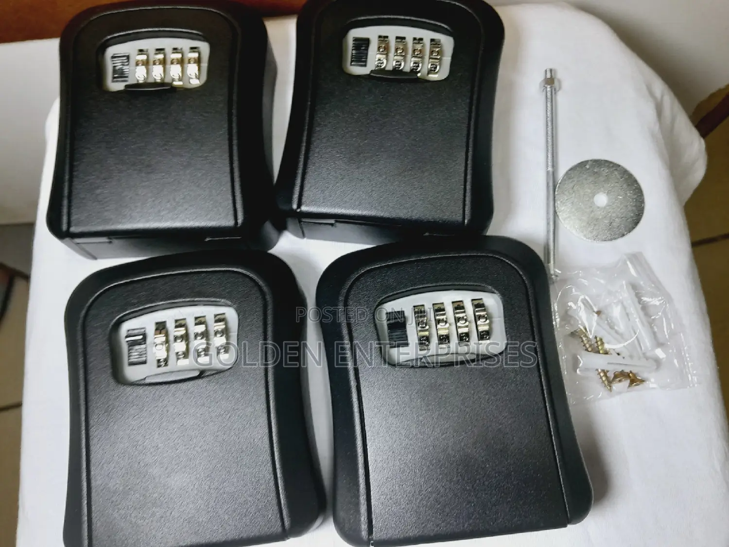 Black Full Metallic Airbnb Wall Mount Key Lock Box