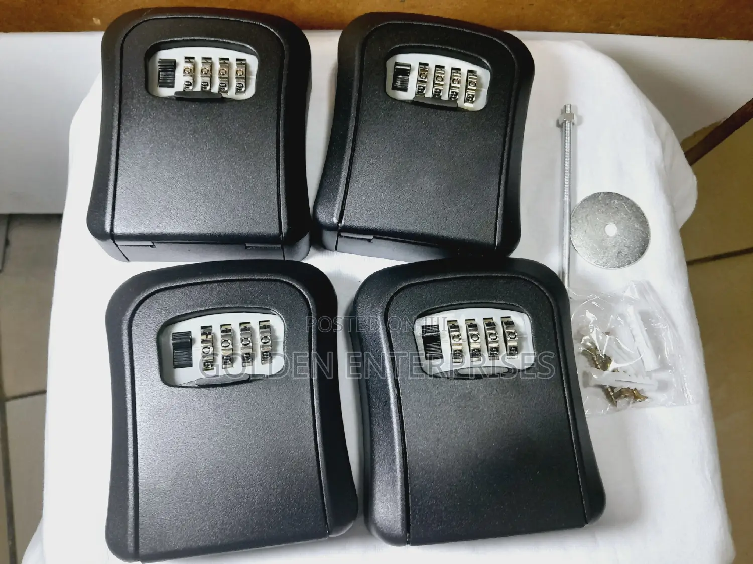 Black Full Metallic Airbnb Wall Mount Key Lock Box