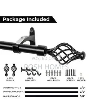 Extendable 3M Curtain Rods