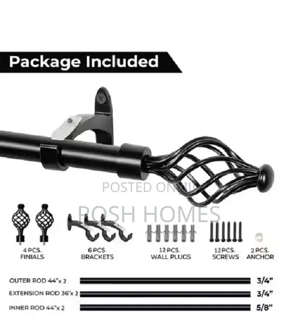 Extendable 3M Curtain Rods