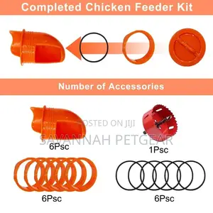 Chicken Feeder Kit 6 Ports Automatic Poultry Feeder With 6 Pieces