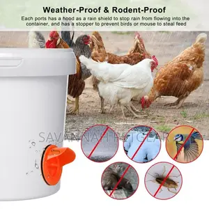 Chicken Feeder Kit 6 Ports Automatic Poultry Feeder With 6 Pieces
