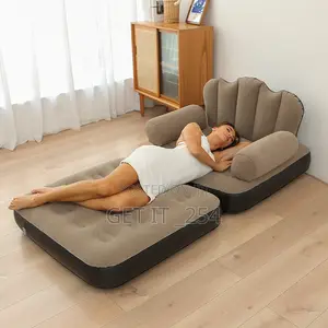5 In 1 Inflatable Couch Lazy Sofa Bed With L-shaped Armrest