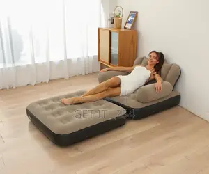5 In 1 Inflatable Couch Lazy Sofa Bed With L-shaped Armrest