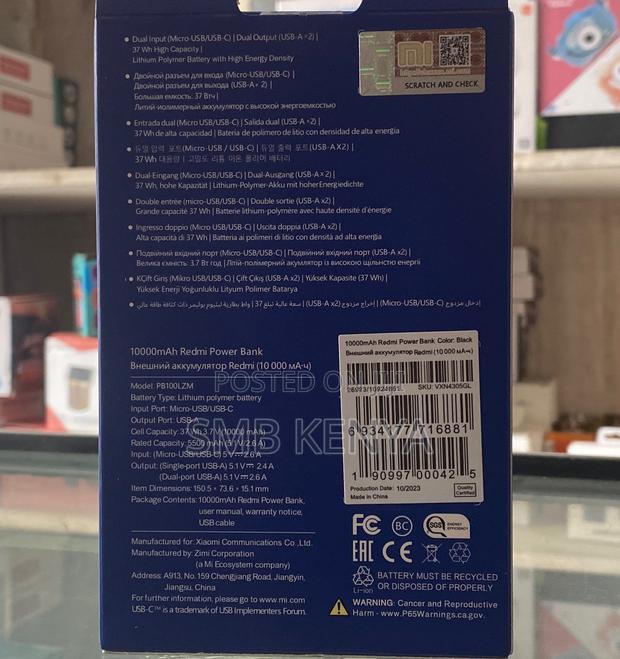 Genuine Mi Powerbank 10,000 Mah, 18w, Dual Usb - thumbnail 2